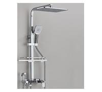 Set doccia a pioggia con display digitale a LED ， Rubinetto termostatico Acqua calda e fredda di lusso Docce for bagno(Chrome 4 Ways A 12in)