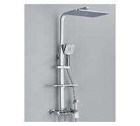 Set doccia a pioggia con display digitale a LED ， Rubinetto termostatico Acqua calda e fredda di lusso Docce for bagno(Chrome 4ways D)