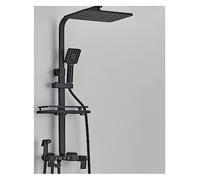 Set doccia a pioggia con display digitale a LED ， Rubinetto termostatico Acqua calda e fredda di lusso Docce for bagno(Black 4 Ways A 8in)
