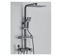 Set doccia a pioggia con display digitale a LED ， Rubinetto termostatico Acqua calda e fredda di lusso Docce for bagno(Gray 4 Ways B)