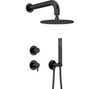Set doccia a scomparsa con soffione doccia ø250 mm Limonar nero Nero