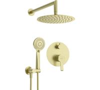 Set doccia a scomparsa con soffione e doccetta finitura oro spazzolato - Stapol