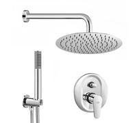 Set doccia completo tondo cromato Lizzy con soffione 20 cm e kit doccia incasso