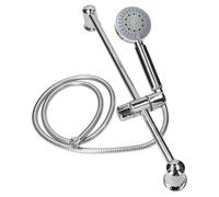 SET DOCCIA CON ASTA SALISCENDI SOFFIONE DOCCETTA 5 GETTI D'ACQUA TUBO FLESSIBILE