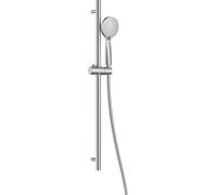 Set doccia con barra di scorrimento e doccetta tonda 3 funzioni finitura acciaio - Stapol