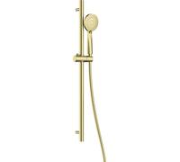 Set doccia con barra di scorrimento e doccetta tonda 3 funzioni finitura oro spazzolato - Stapol
