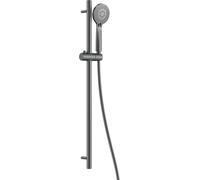 Set doccia con barra di scorrimento e doccetta tonda 3 funzioni finitura titanio - Stapol