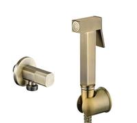 Set doccia con bidet portatile in ottone bronzo antico, spruzzatore in rame, rubinetto for WC Lanos, lavabo BD123(Set b with valve)