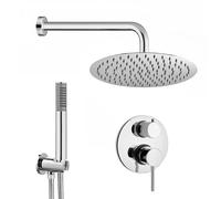 Set doccia con braccio 40 cm + soffione 25 cm + miscelatore + kit doccia Essenza