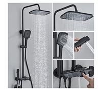 Set doccia con display digitale for pianoforte nero Rubinetti for bagno a 4 vie Rubinetto a cascata calda e fredda a pioggia(Black Hot Cold)