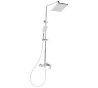 Set doccia con miscelatore in ottone con funzione pioggia a parete argento Catag