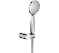 Set doccia con staffa fissa montaggio a parete tonda 3 funzioni finitura cromo - Stapol