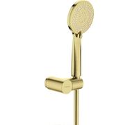 Set doccia con staffa fissa montaggio a parete tonda 3 funzioni finitura oro spazzolato - Stapol