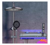 Set doccia da bagno digitale a LED Miscelatore caldo freddo Vasca a parete Rubinetto a pioggia termostatico for lampada d'atmosfera(JPD208 Thermostatic)