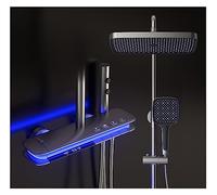 Set doccia da bagno digitale a LED Miscelatore caldo freddo Vasca a parete Rubinetto a pioggia termostatico for lampada d'atmosfera(JPD202 Thermostatic)