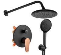 Set Doccia Da Incasso Rea Mild Black Rose Gold + Box