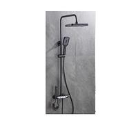 Set doccia digitale a LED Bagno Miscelatore caldo freddo Montaggio a parete SPA Rubinetto for vasca a pioggia Soffione quadrato moderno(G Black)