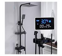 Set doccia digitale Tatic da 20,3 cm, soffione doccia in ottone con display a LED, controllo della temperatura regolabile per un'esperienza di bagno rious