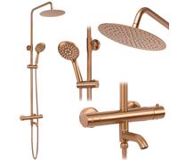 Set doccia e vasca LUNGO in rame spazzolato con termostato SKU REA-P8807