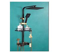 Set doccia in rame nero, doccetta a 4 getti con display digitale tattico, sistema doccia per bagno, design a doppio pulsante (S1806BG-HCDD-4G)