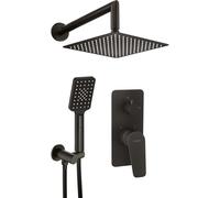 Set doccia incasso Idrostile anticalcare 300x300 mm nero Nero