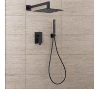 Set doccia incasso quadrato miscelatore 2 vie soffione doccetta staffa tubo