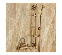 Set doccia Ottone antico doccia calda e fredda doppia maniglia vintage bagno doccia ascensore rubinetto vasca JS-FX20(5)