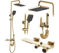 Rea Helix set doccia a parete con soffione oro REA-P6619