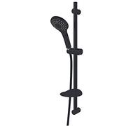 Set doccia Slim Neo 5 nero opaco con asta e doccetta 11 cm tubo soffione flessibile supporto colonna pannello set