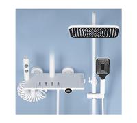 Set doccia termostatico 4 in 1, sistema doccia con tasti per pianoforte, soffione doccia a pioggia, doccetta portatile, bidet, doccia, finitura bianca, per bagni moderni