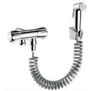 Set doccia termostatico cromato, pistola a spruzzo in acciaio inox ABS pressurizzato con tubo a molla, bidet doccia a parete per pulizia e igiene personale