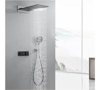 Set doccia termostatico, soffione doccia a cascata e palmare, doppio soffione doccia, set rubinetto doccia, con corpo valvola di visualizzazione della temperatura, set completo di rubinetti doccia