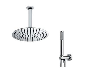 Set doccia twiggy Bossini con soffione tondo, braccio verticale e doccino