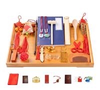 Set Doljabi da 26 pezzi Zhuazhou, decorazioni per il primo compleanno per bambini e bambine con diverse professioni, set Doljabi rosso, decorazioni per il primo compleanno, professioni Zhuazho