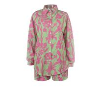 Set donna pantaloni e top fluido- jogging uno casual per l'estate a due pezzi alla moda versatile composto da una camicia ampia a maniche corte che copre il corpo base, Rosa, M