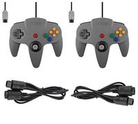 Set doppio controller adatto per Nintendo 64 N64 Grigio con prolunghe Gamepad Joypad