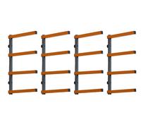 Set doppio di scaffali a sbalzo con 4 ripiani grigio/arancio medium orange