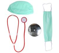 Set Dottore, chirurgo (cappello, mascherina, riflettore, stetoscopio)