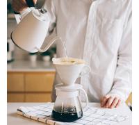 Set dripper in ceramica Hario V60-02 Craft (Dripper+Server+Filtri+Cucchiaio) - Bianco