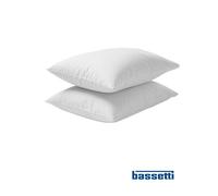 Set Due Federe per Guanciale 50x80cm Time Bianco Tinta Unita Federa Bassetti