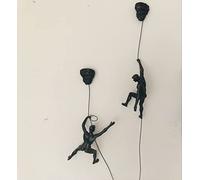 Set duo "There for each other" di 2 grandi compagni di arrampicata inclusi 2 grandi figurine rampicanti appese su corda metallica da parete statua a corda metallica ornamento