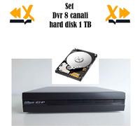 SET DVR DAHUA 8 CANALI E HARD DISK 1 TB VIDEO REGISTRATORE HDCVI AHD TVI CVB...