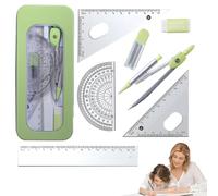 Set e goniometro, set goniometro e | Set di matematica geometrica per studenti,Scatola di kit di protezione per forniture di classe e scolastica, per disegno