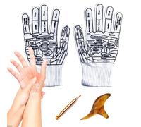 Set E Guanti Per Riflessologia Con Strumenti Per Massaggio, Guanti Per Con Grafico Punti Di Agopuntura Del Piede E Delle Mani, Massaggio Punti Di Pressione Meridiani Per Il