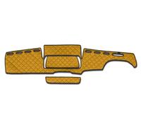 SET ECO PELLE TAPPETINI CRUSCOTTO GIALLO COPERTURA PANNELLO PER TRUCK MAN...
