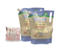 SET: EcoRicarica Puro Sapone Liquido Mani MARSIGLIA Con Glicerina 750ml + Kit Bottiglie Da Viaggio (2 Ricaric Kit Viaggio (2 Unità+1 Unità))