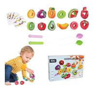 Set educativo colorato da infilare, attività motorie fini | strumento di apprendimento prescolare, kit di perline per bambini piccoli di filatura fai da te