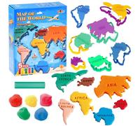 Set educativo con continenti e plastilina