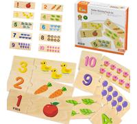 Set educativo di puzzle in legno per il riconoscimento dei numeri VIGA