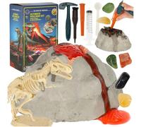 Set educativo per piccoli archeologi - modello di vulcano con dinosauri